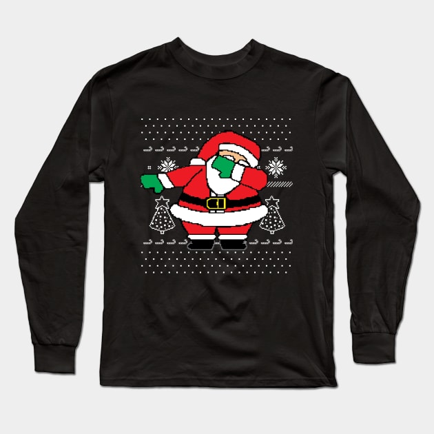 Dabbing Santa Ugly Christmas Sweater Long Sleeve T-Shirt by xxllwill